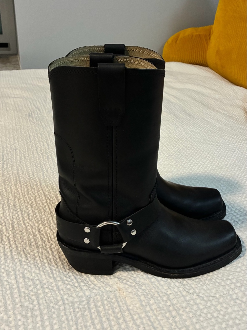Durango Black Leather Harness Moto Boots - Women's